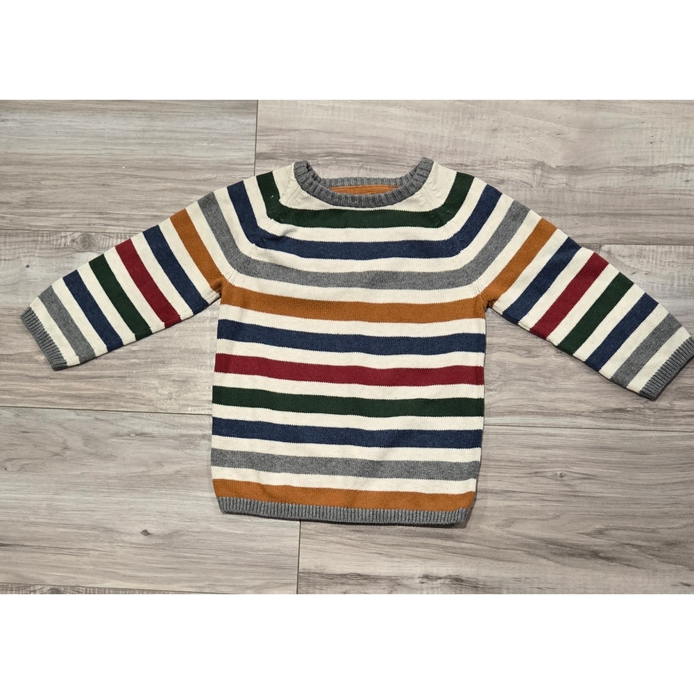 H&M Crewneck Sweater with Multi-Color Stripes